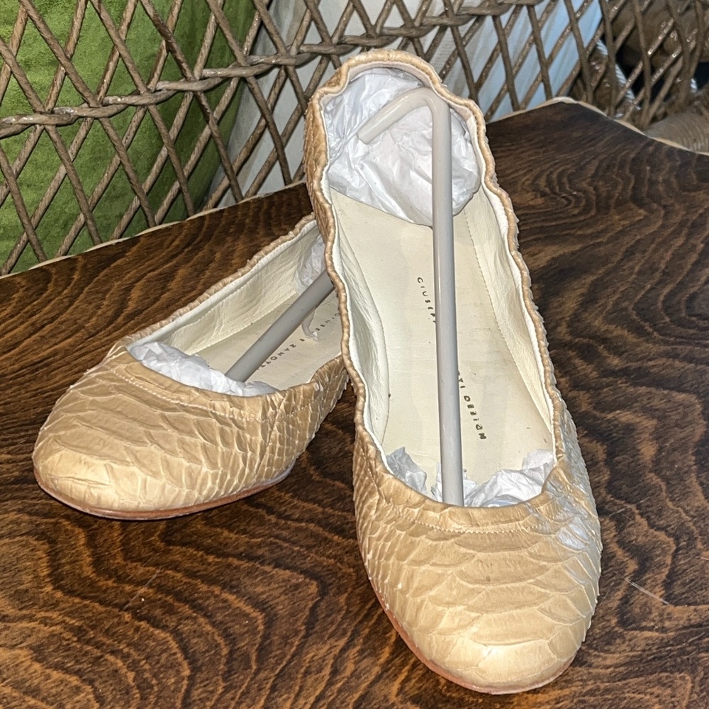 Python/Snake Skin Neutral Color Ballet Flat - image 1